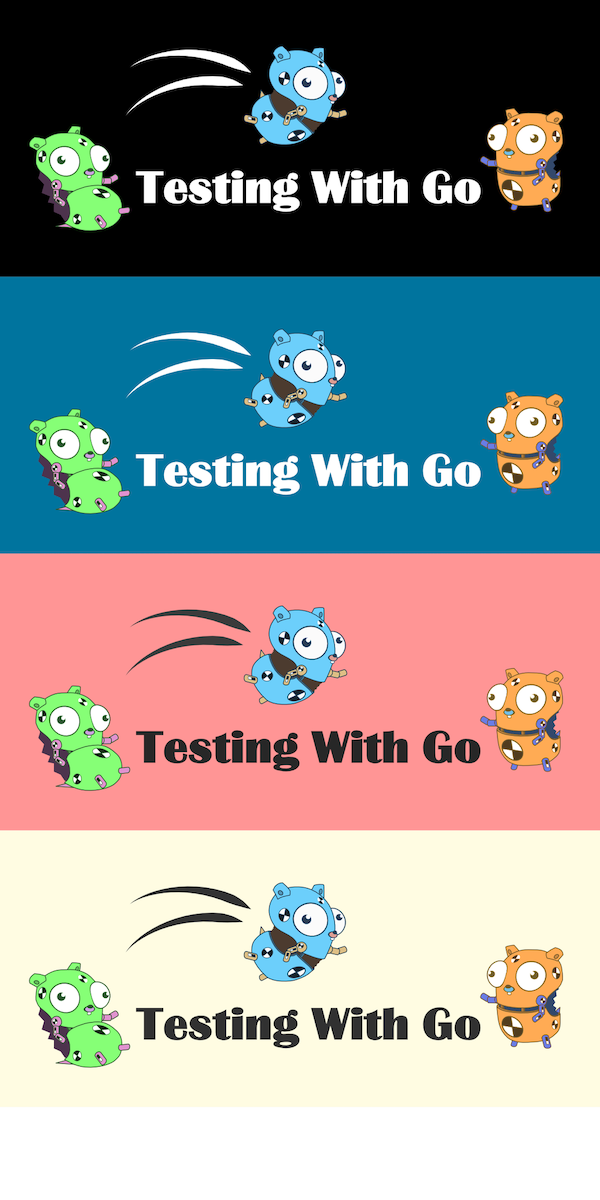 Testing various colors with the Test with Go logo